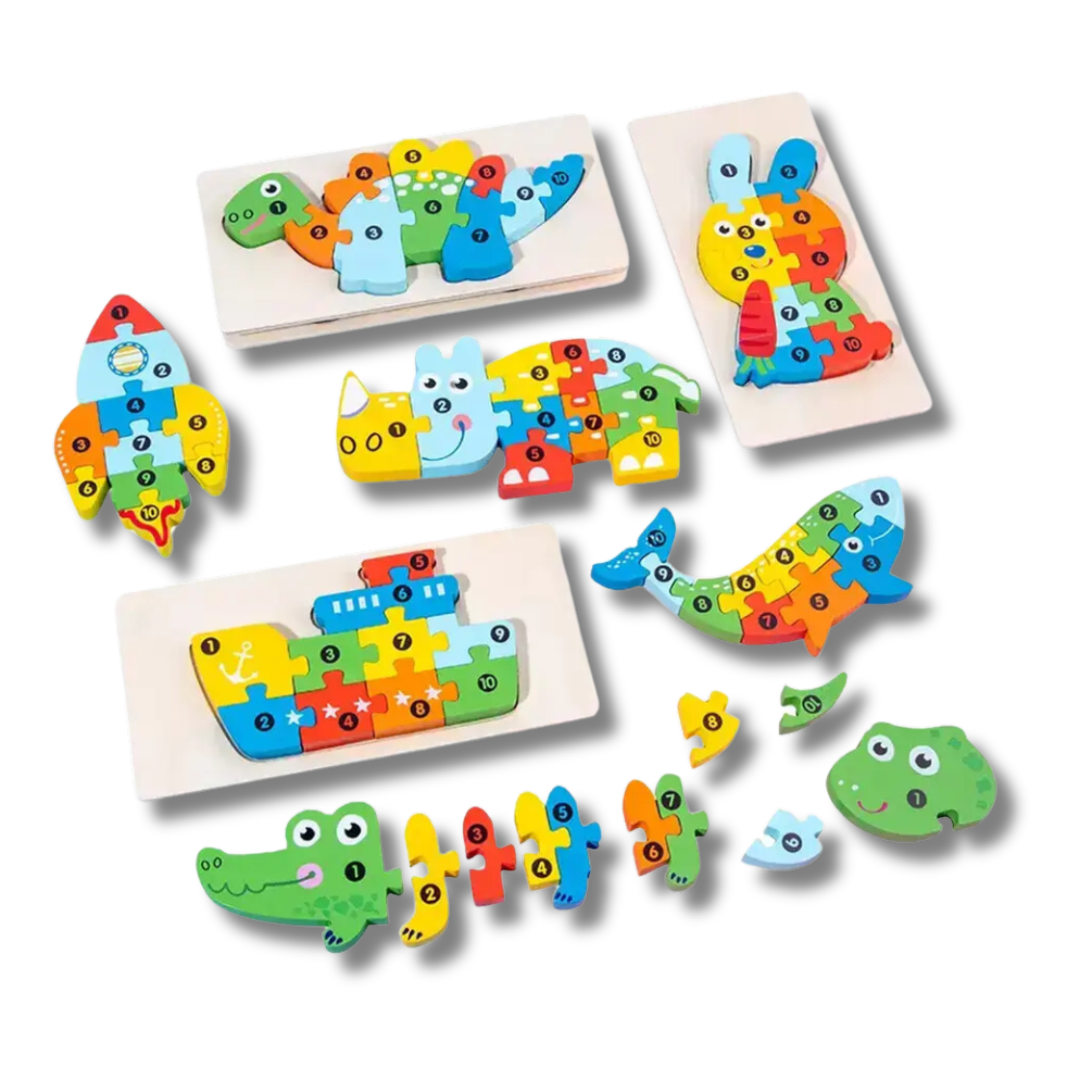 Montessori Jigsaw Wooden Puzzles Kids Toy- Assorted