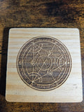 FMA inverted color wood coaster w/no scratch feet
