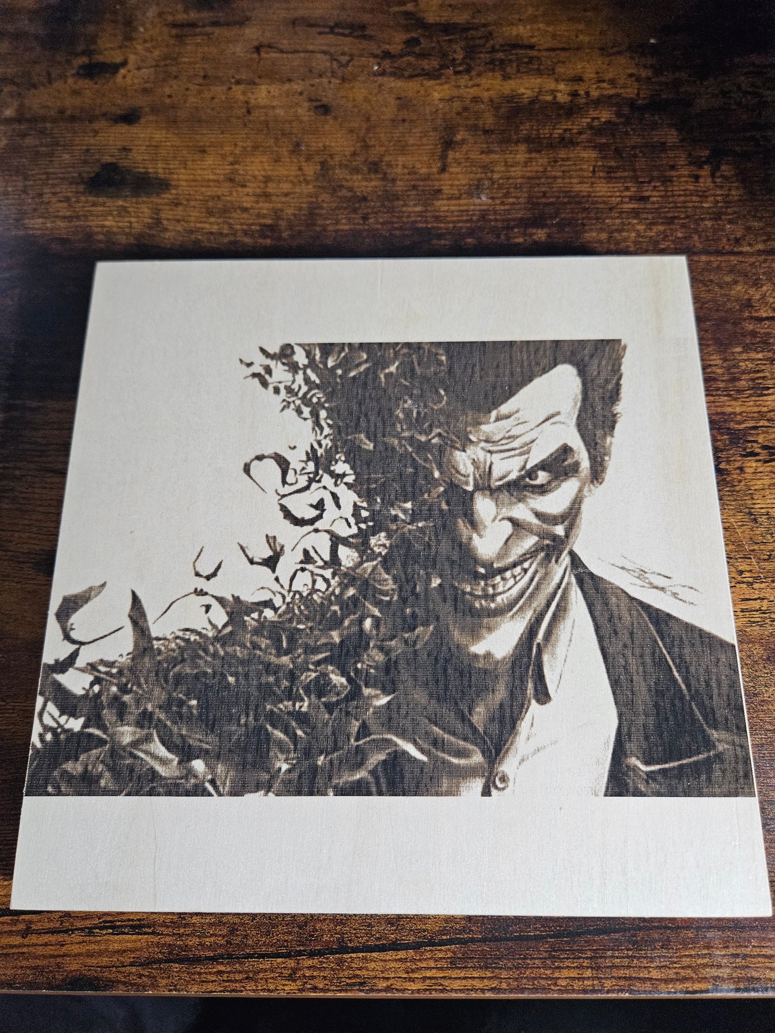 Joker wood wall plaque