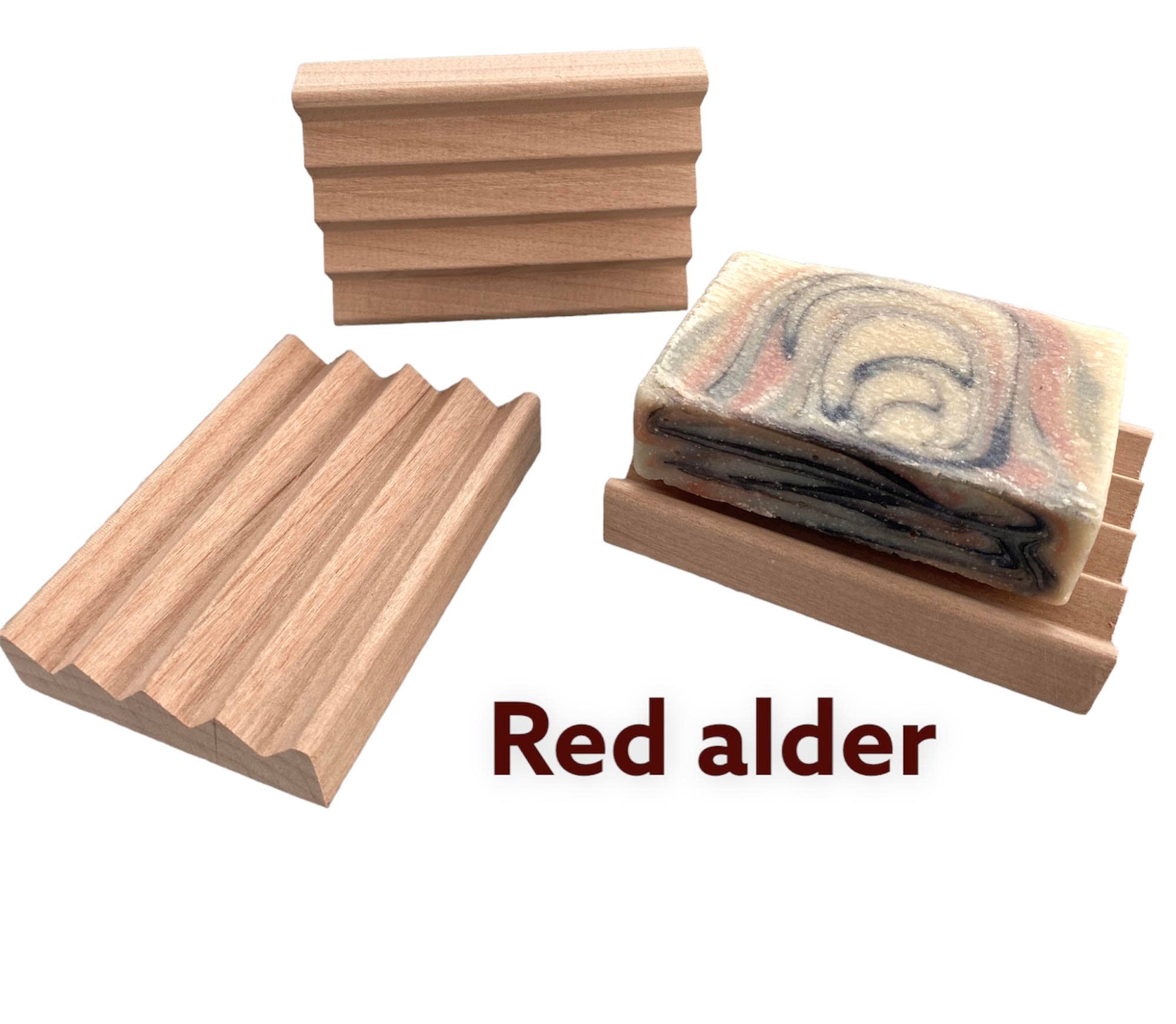 Red alder wood soap dish