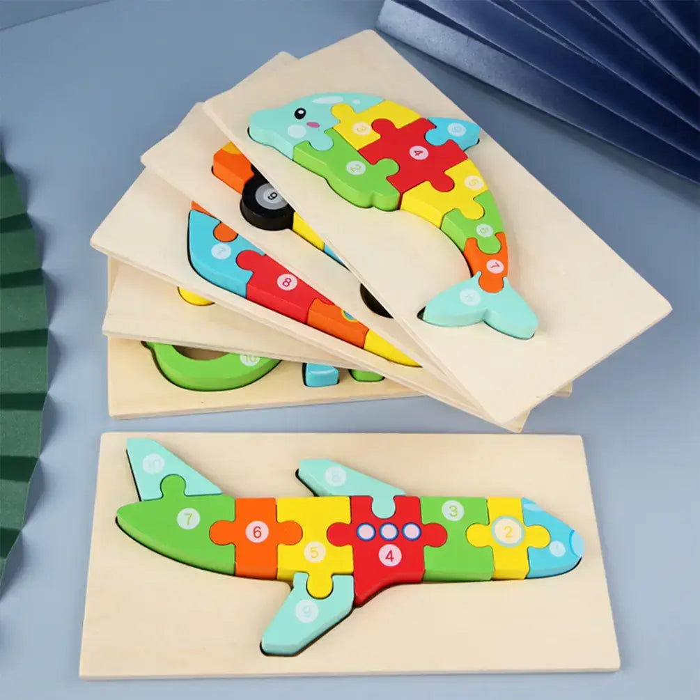 Montessori Jigsaw Wooden Puzzles Kids Toy- Assorted
